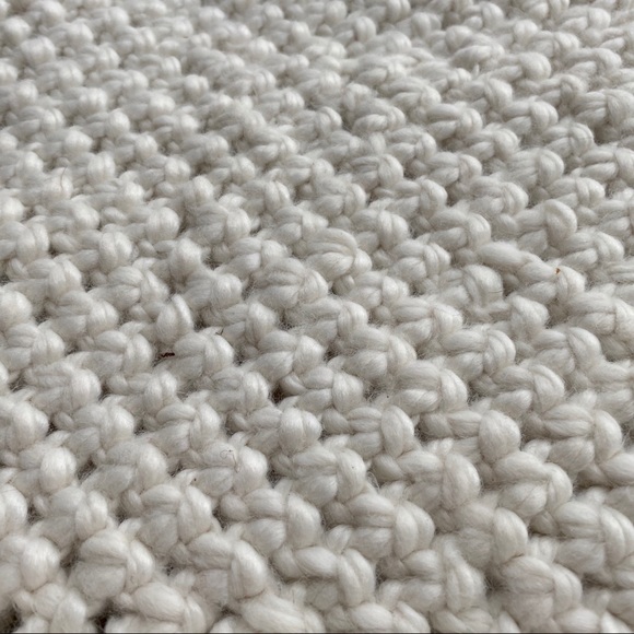 VTG Cream Knit Macrame Purse Bamboo Handles - Picture 3 of 7